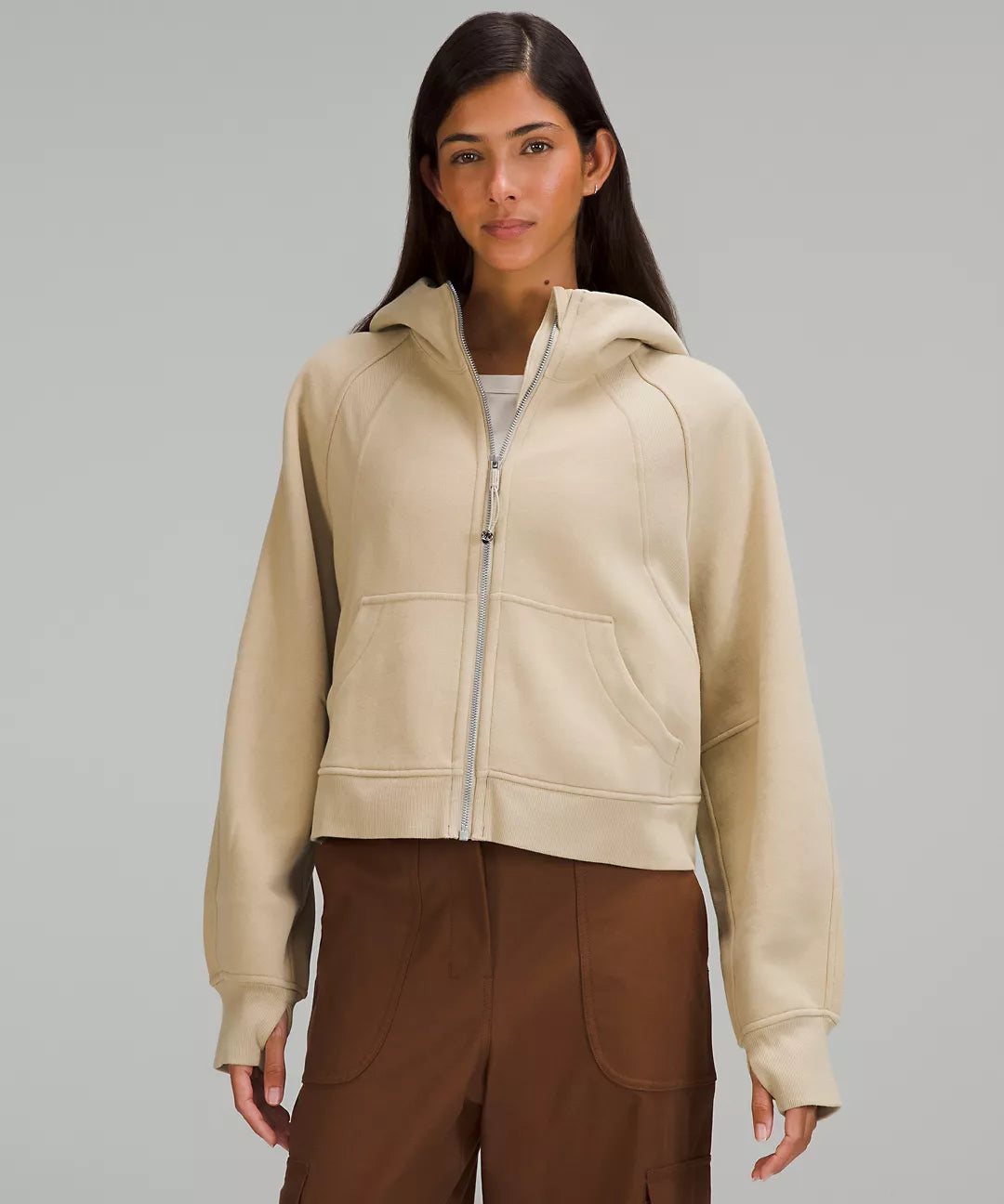 Full-zipper scuba fleece hoodie