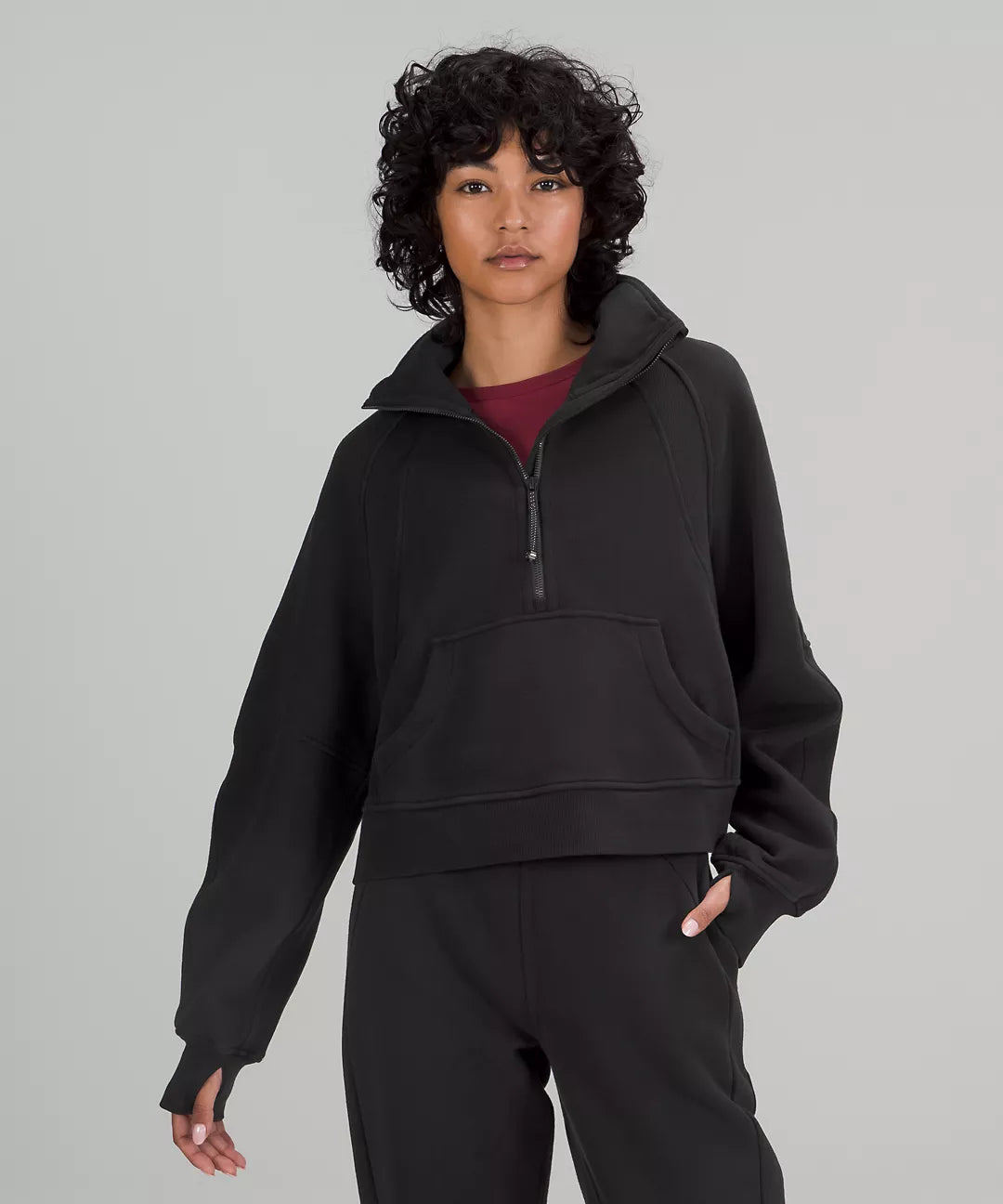 Scuba Oversized Funnel Neck Half Zip